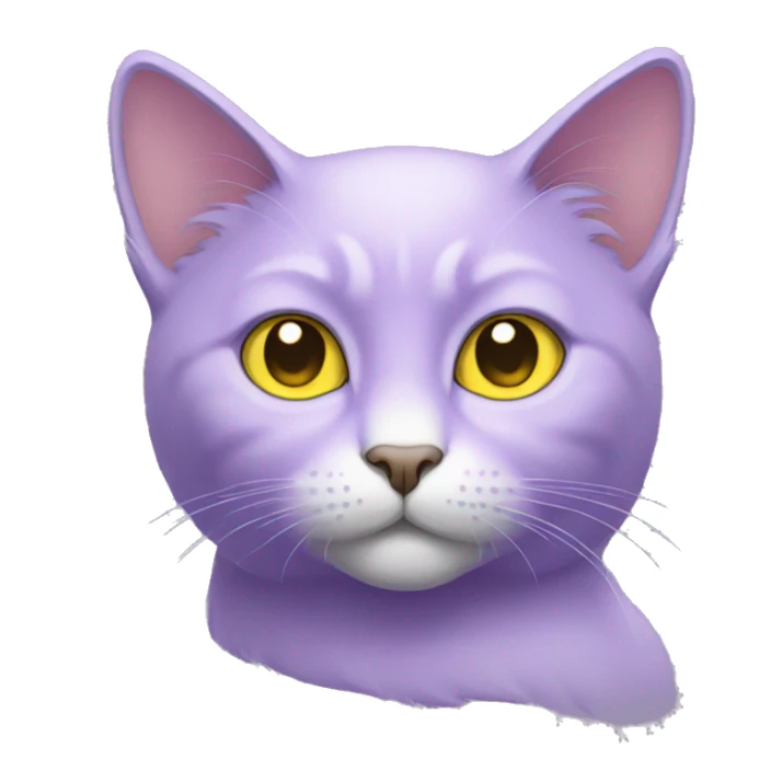 Light purple cat with yellow eyes and no white fur sticker
