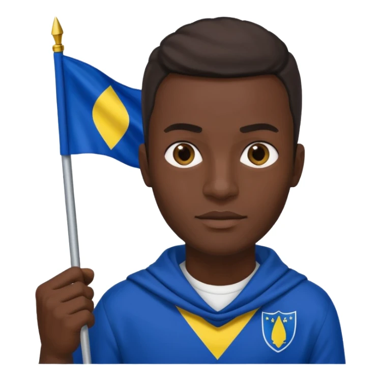 Black man holding bosnia flag sticker