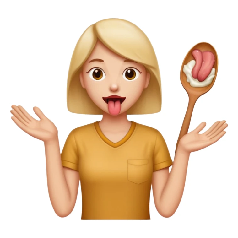 tongue out with hands on the side like they are scopping for something sticker