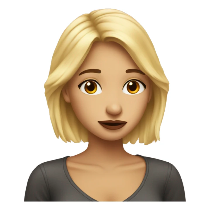 blondy girl who send a kiss sticker