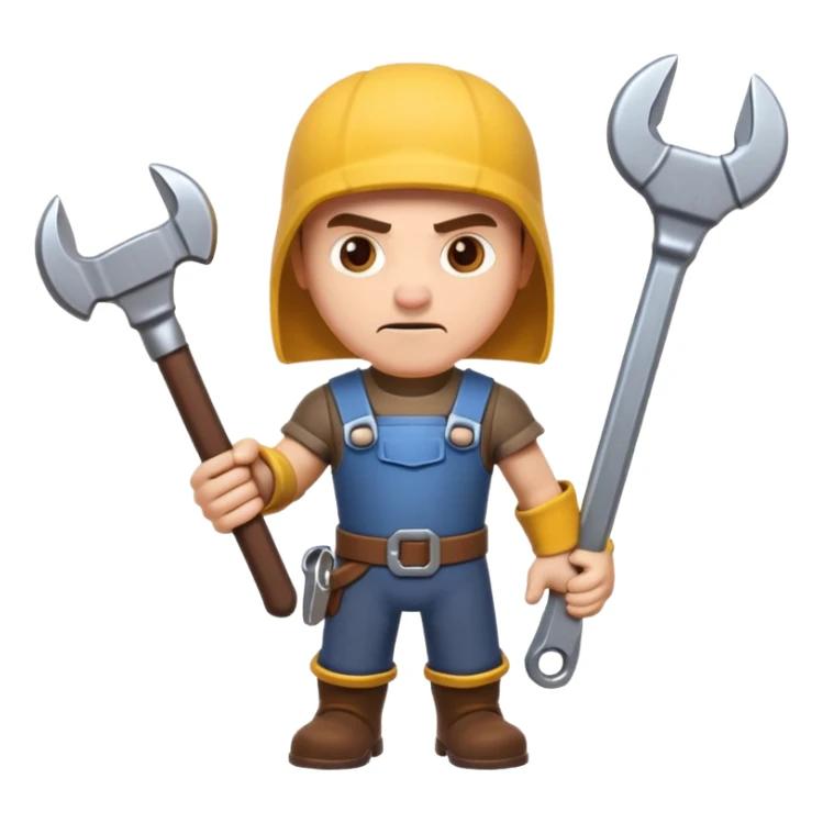 A Mechanic Wrench In A Clash Of Clans and medival Aesthetic not human sticker