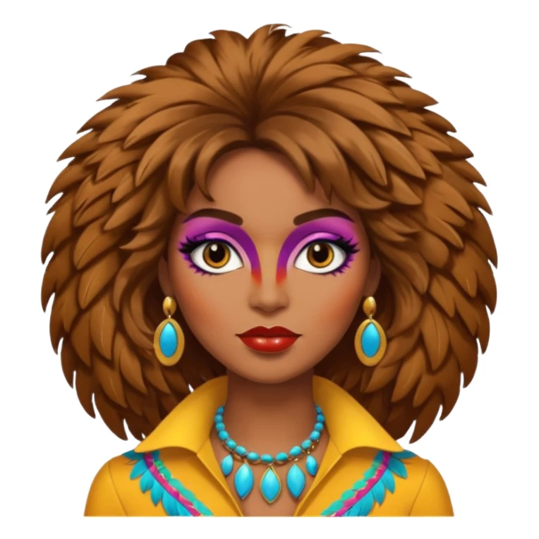 Retro 70s woman face sticker