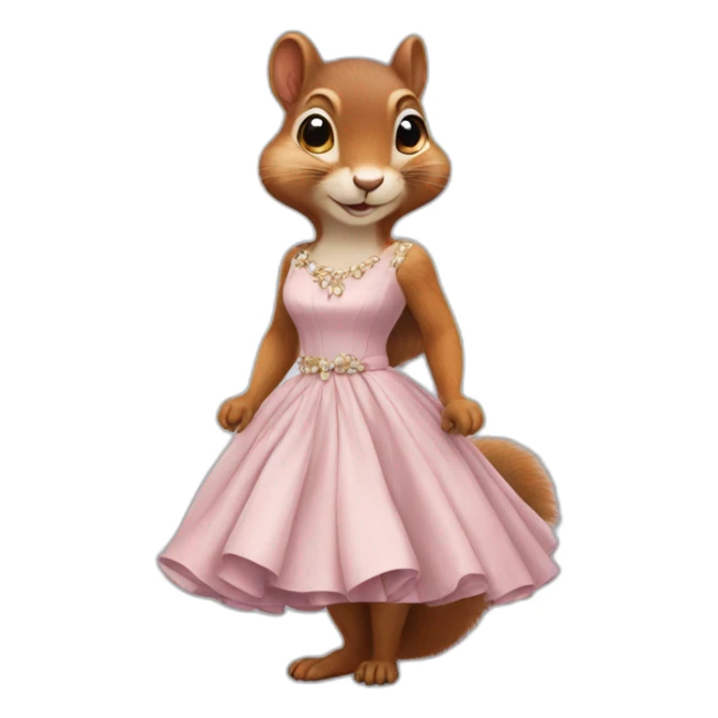 squirrel in a fashionable dress sticker