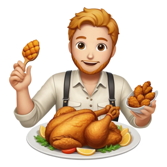PUBG Victory Winner Winner Chicken Dinner with player celebrating and fried chicken sticker