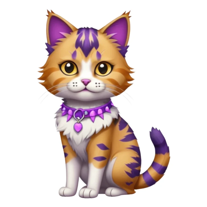 Cailco cat hybrid wildcat collar purple spike a sticker