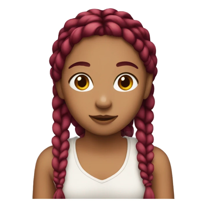 Girl with burgundy braids sticker