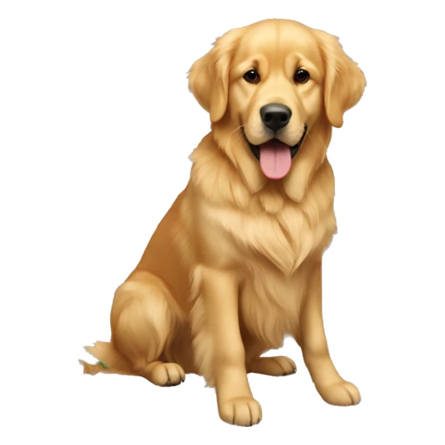 A Christmas tree with a golden retriever by it sticker