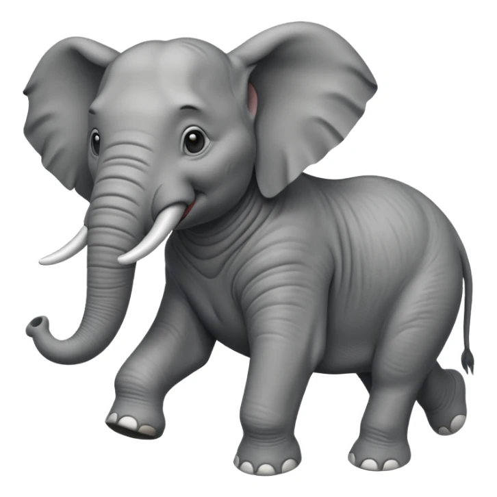 High resolution of a running elephant sticker