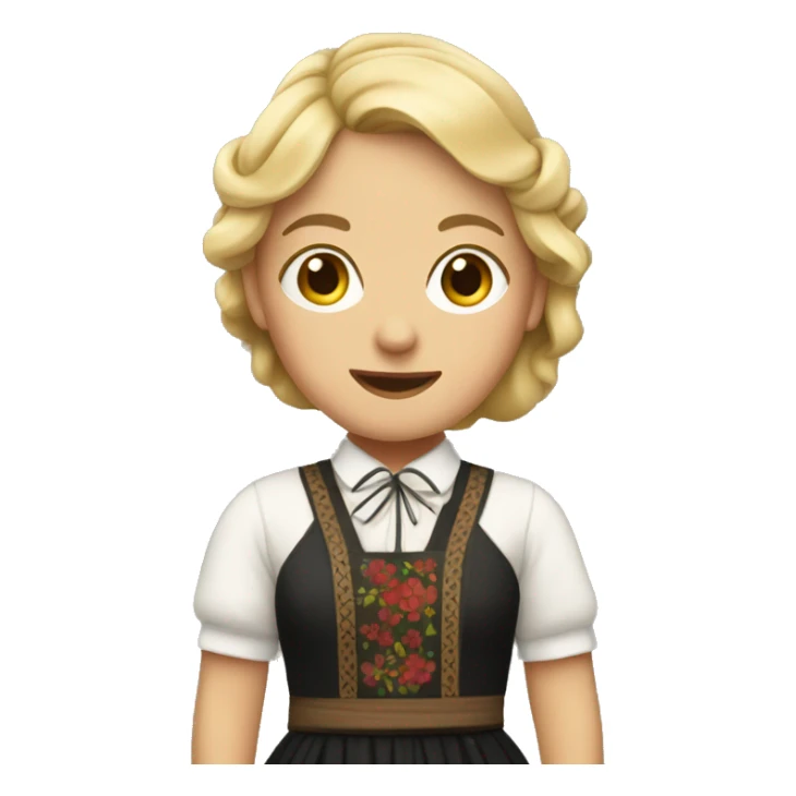 dirty blonde woman wearing a bunad sticker