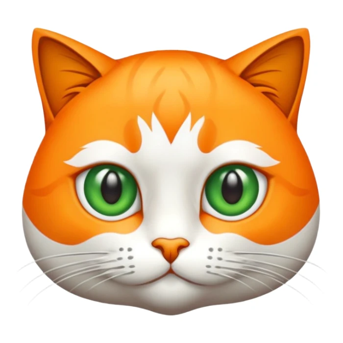 Gato naranja acostado ojos verdes y pecho naranja sticker