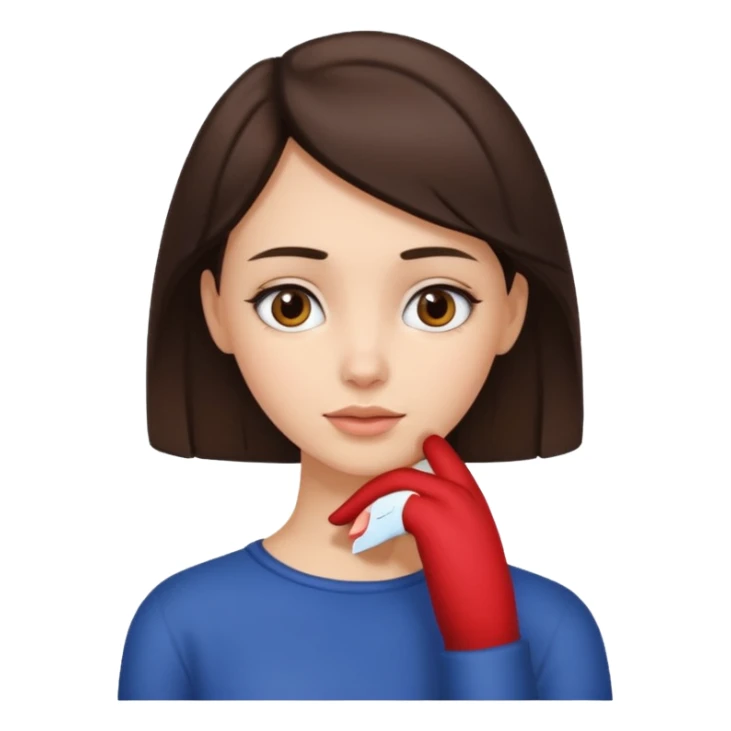 Brunette girl with hand on neck sticker