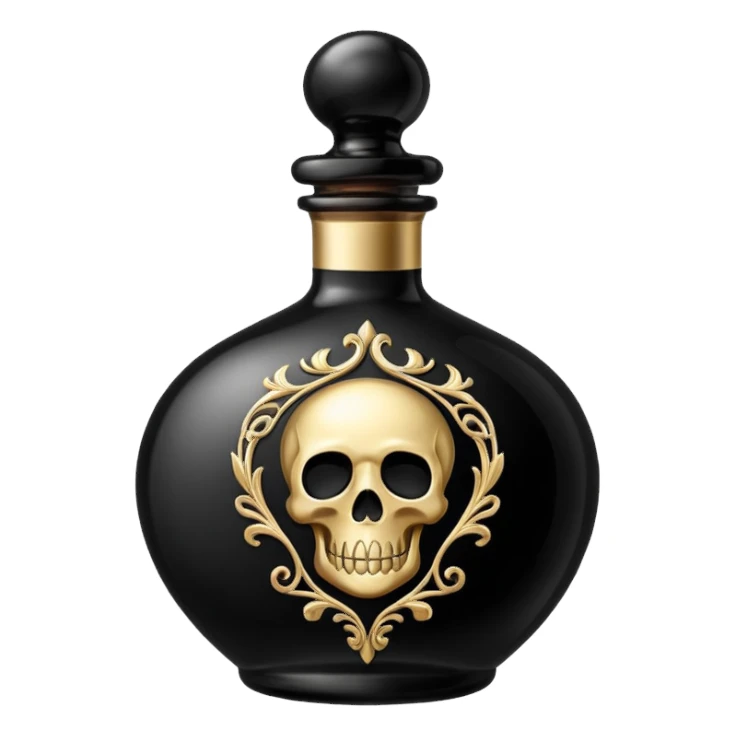 an elegant black poison bottle, no skull, no bones sticker