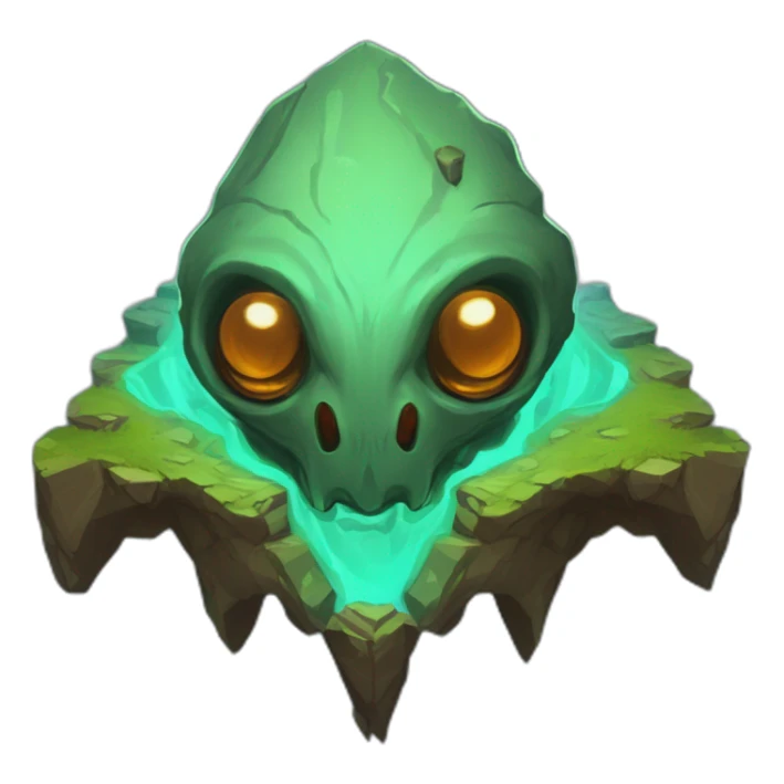 alien mountain creature scifi roguelike rpg style inspired by slay the spire digital art sticker