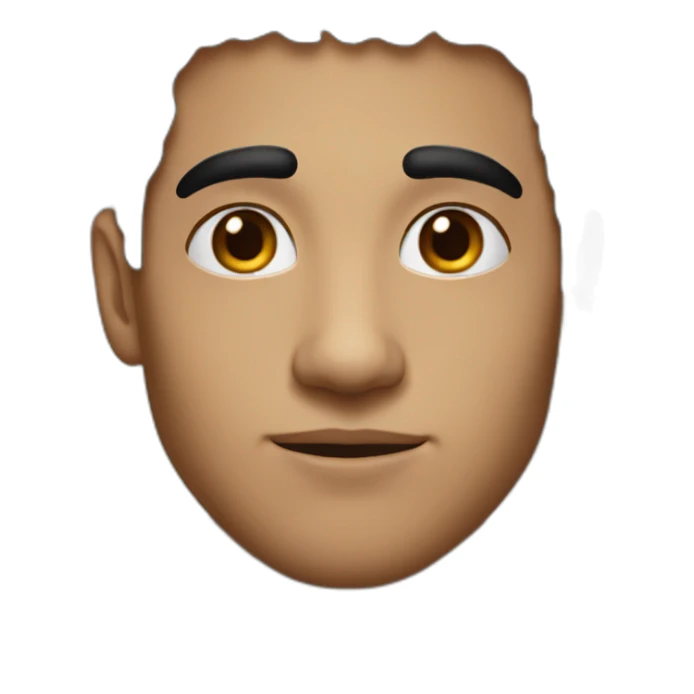 Young man, black hair, thick eyebrows, big nose, short hair, handsome sticker