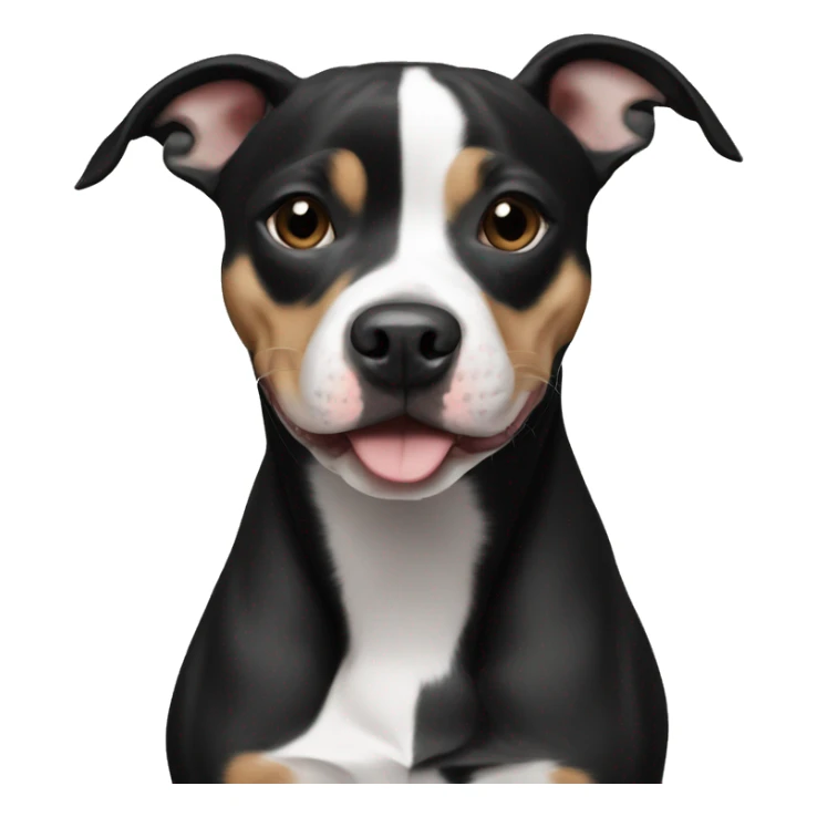 pitbull Chihuahua mix black with white  sticker
