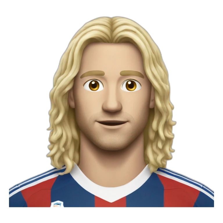 Blond man long hair footballer sticker