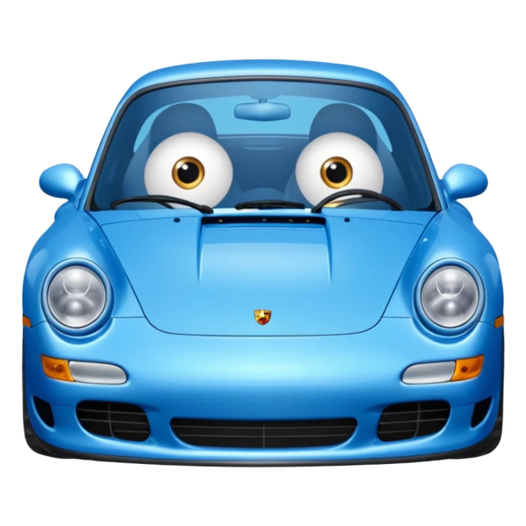 2004 blue porsche carrera with eyes on windshield cars movie sticker