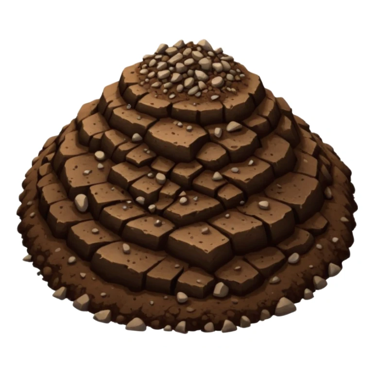 pile of soil with small pieces only no rocks sticker