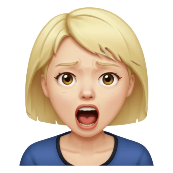 woman screaming with short blonde hair sticker