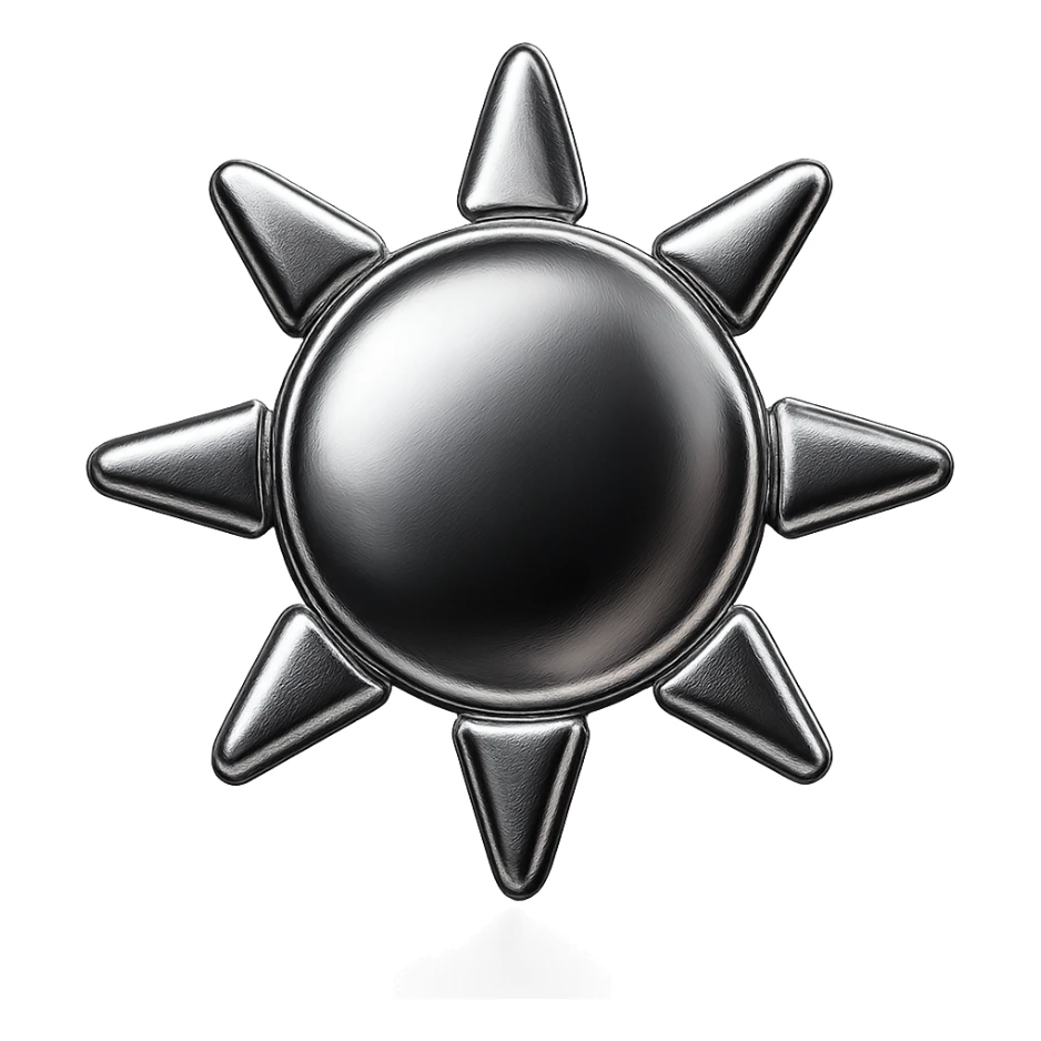 simple yellow sun, chrome style, apple emoji inspired sticker