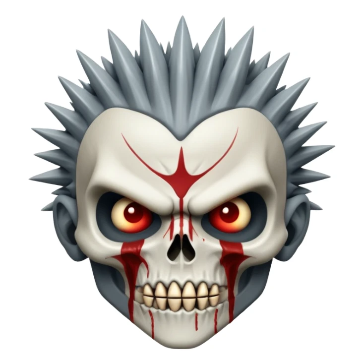 scarred bony warrior face, tarkatan baraka, bloody, spiky bones sticker