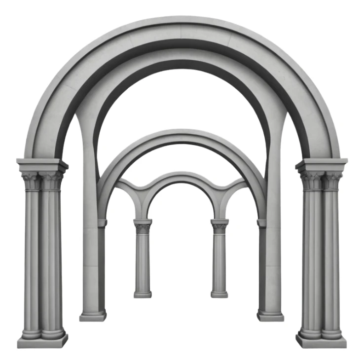 use this bridge. 2 ARCHES side by side, modern LA column in middle, bridge on top of column arch left and right sticker