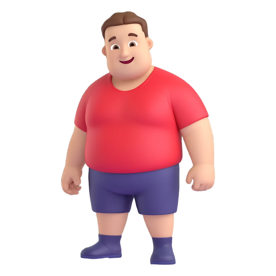 short stocky man cheerful emoji sticker