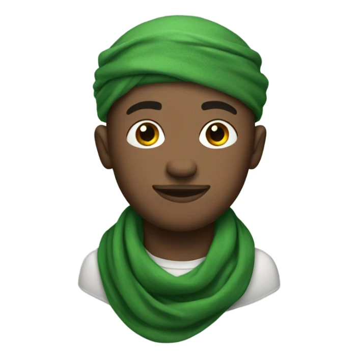 White Man with green scarf around head with tattoos  sticker