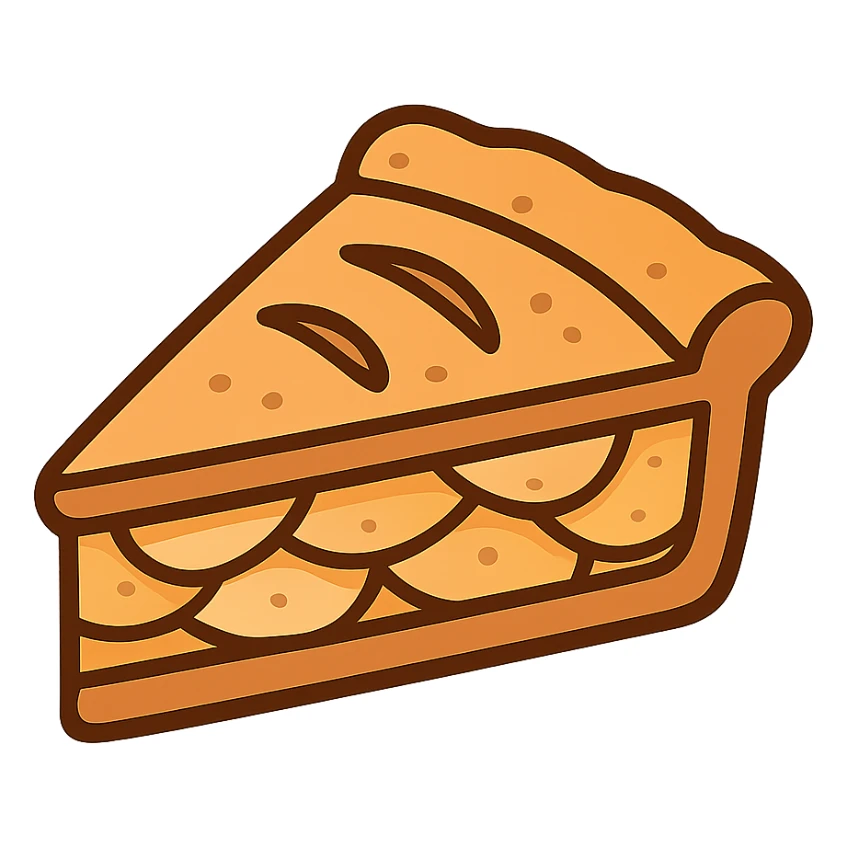 slice of apple pie flat toon style sticker