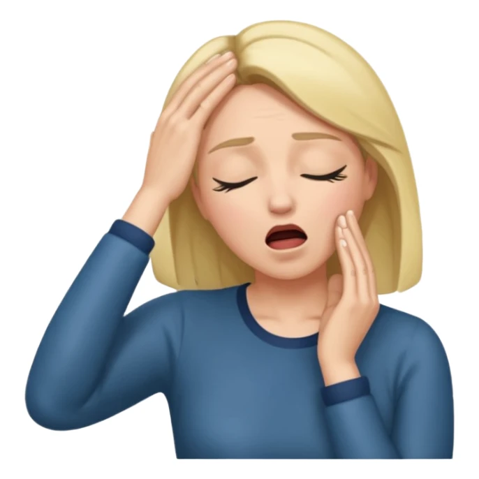 Actress dramatic faint backwards with hand on forehead, mouth open, eyes closed sticker