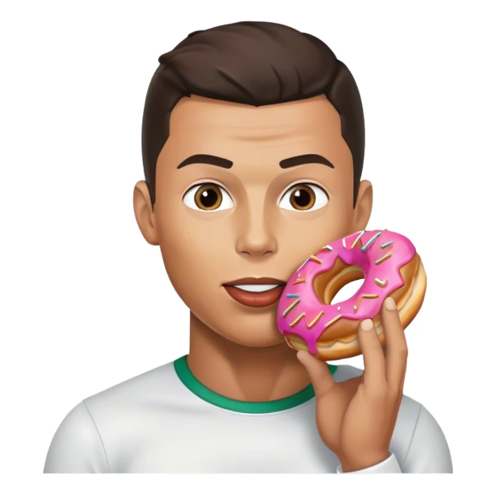 Cristiano ronaldo  eating donet sticker
