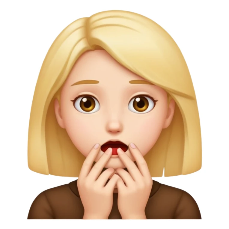 Girl holding hands over throat emote emoji sticker