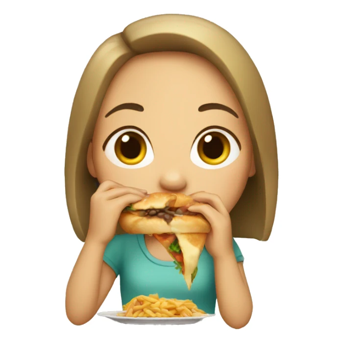 Girl eating food  sticker
