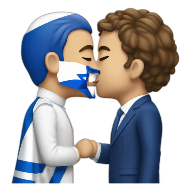 Macron kissing israel flag sticker