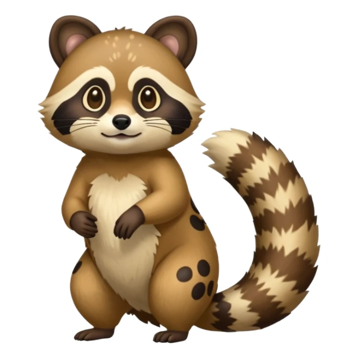 Cacomistle-tanuki-oncilla-animal-hybrid (full body) sticker