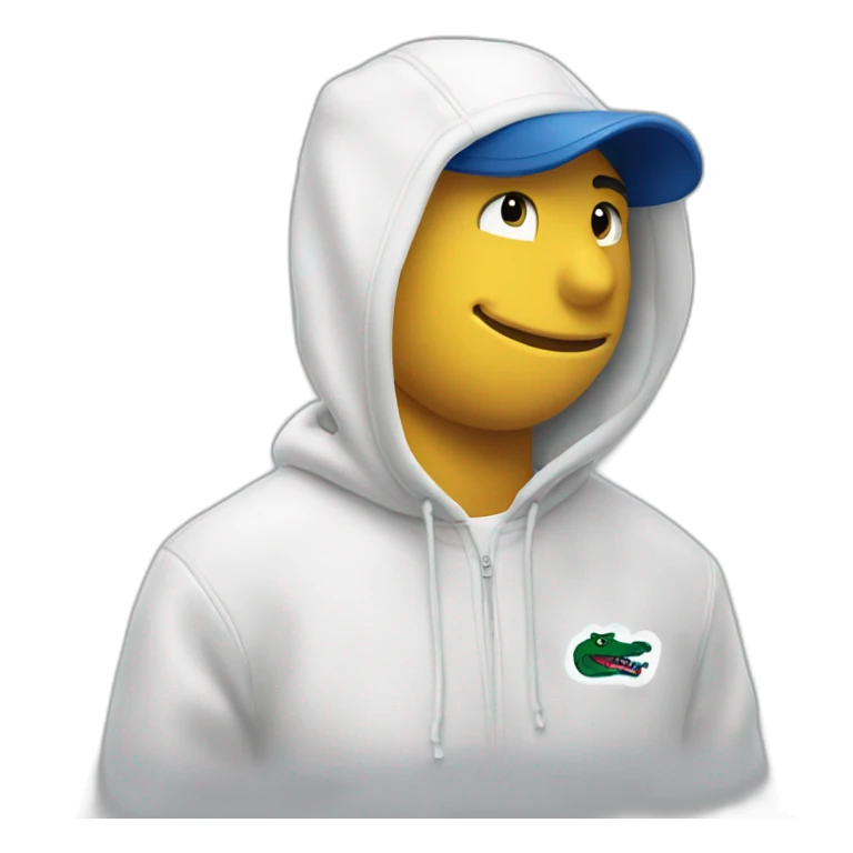 Lacoste smiking friends with white lacoste hoodie sticker