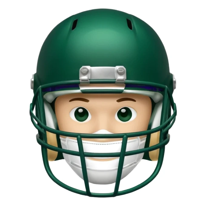 College football player helmet in dark green color sticker