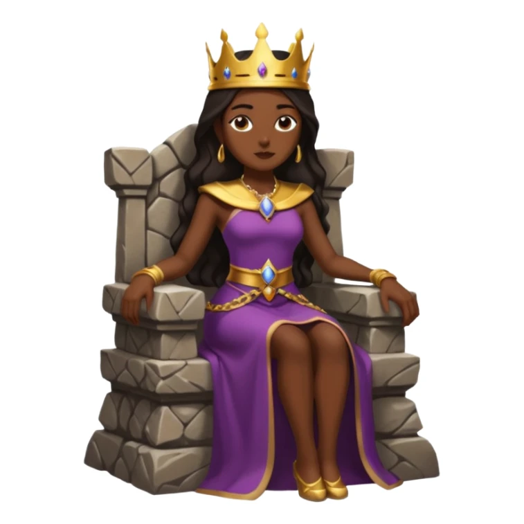 Dark queen seated on stone throne, relaxed dominance, heavy shadows, coldDark queen seated on stone throne, relaxed dominance, heavy shadows, cold sticker