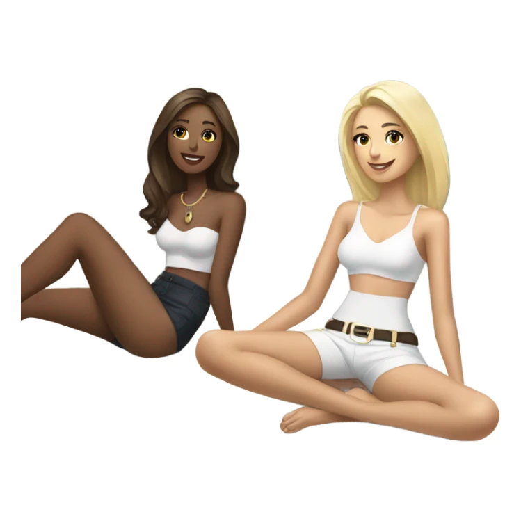 Brunette ang blonde girls on a yacht  sticker