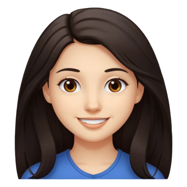 Yo, de cabello largo y oscuro, piel blanca, ojos café, tierna  sticker