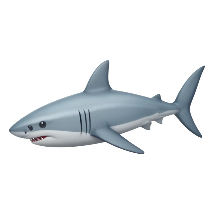 side view of shark body with a cat face sticker