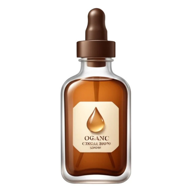 Organic cosmetic in a cristal brown bottle sticker