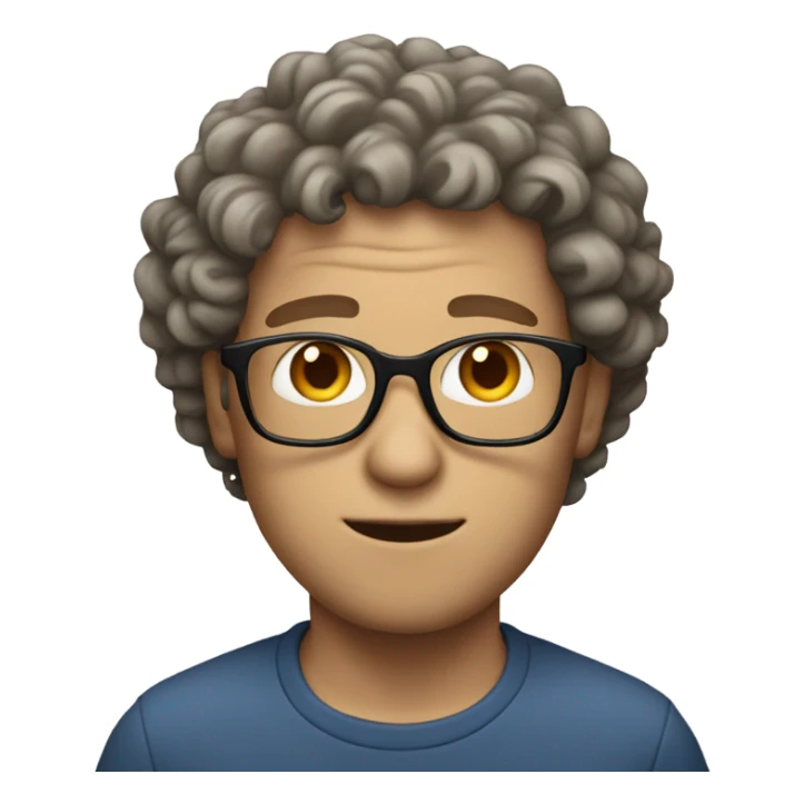 Nerdy white man with curly hair  sticker