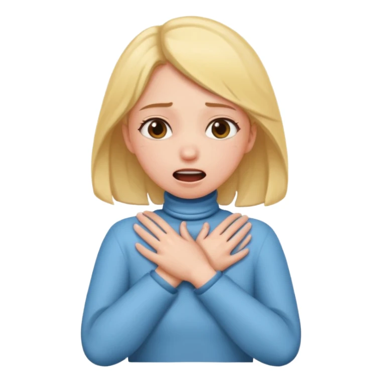 girl emoji doing the choking emote sticker