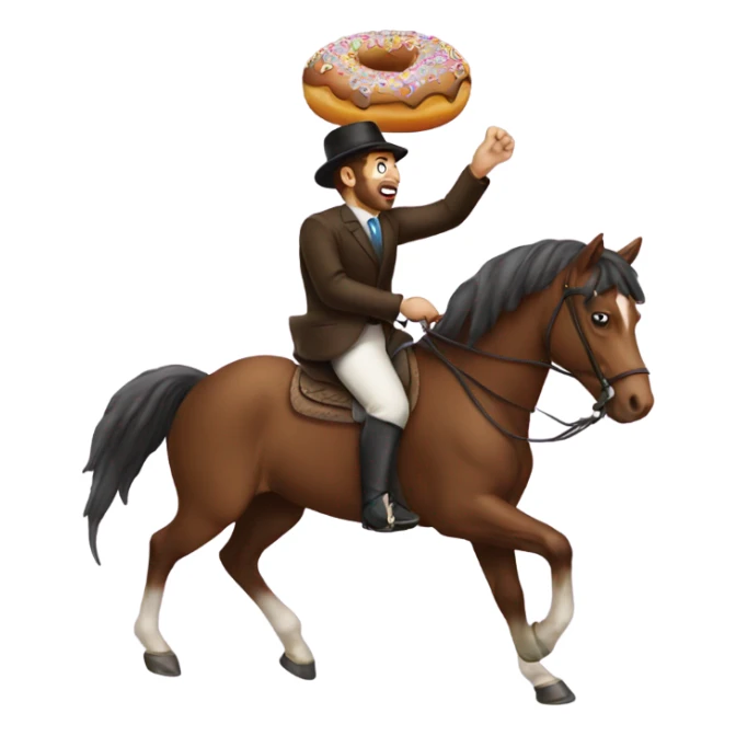 Jewish donut riding a horse sticker