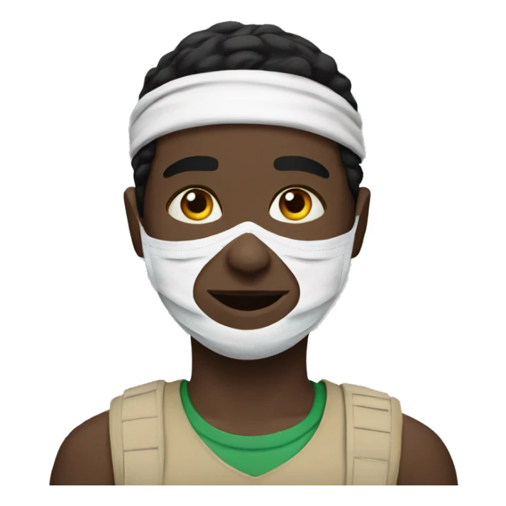 Face with face mask, palestine headband,boy, white boy,  sticker