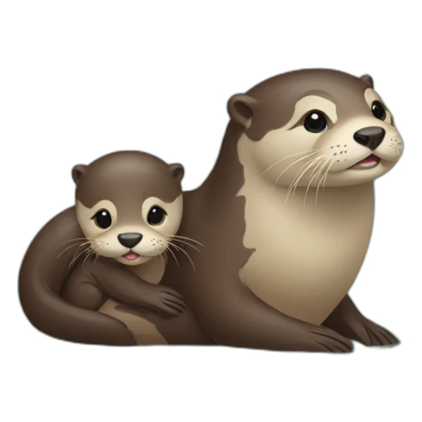 Mama otter with a baby on her back sticker