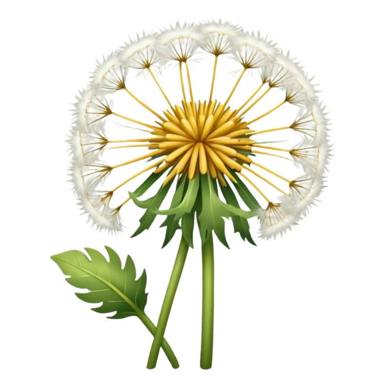 Dandelion flower emoji for bio in white colour more feathers looks realistic  sticker