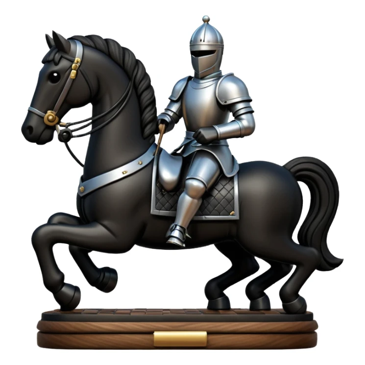 simple piece of chess knight in black sticker