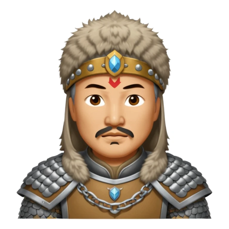 portrait of Genghis Khan in armor sticker